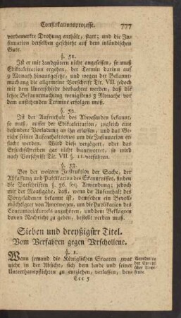 Sieben und dreyßigster Titel