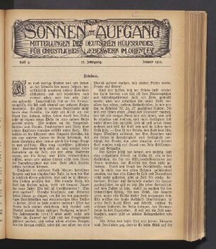 Heft 4. 17. Jahrgang. Januar 1915