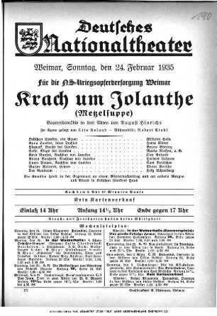 Krach um Jolanthe (Metzelsuppe)