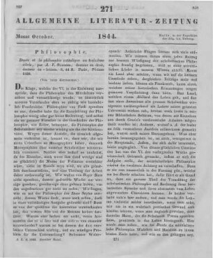 Ozanam, A. F.: Dante et la Philosophie Catholique au treizième siècle. Paris: Périsse 1839