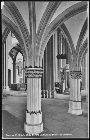 Meißen. Dom, Blick durchs Langhaus gegen Südwesten