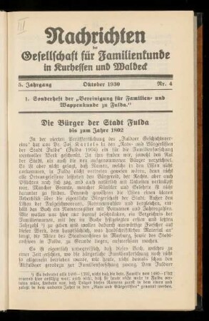 5. Jahrgang, Nr. 4, Oktober 1930