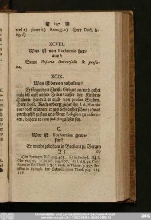 XCIX. Was ist davon zuhalten?