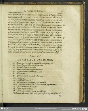 Cap. IX. De Restitutione Damni