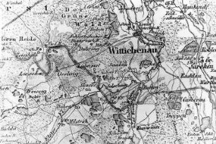 Wittichenau. Atlas von Schlesien, Kreis Hoyerswerda, Verlag C. Flemming/Glogau, um 1850