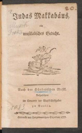 Judas Makkabäus : ein musikalisches Gedicht