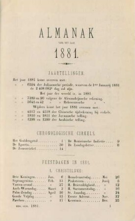 Almanak voor het jaar 1881