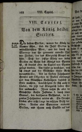 VIII. Capitel. Von dem König beider Sicilien.