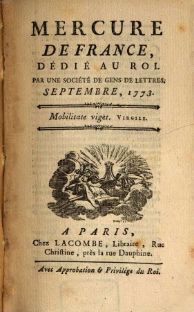 Mercure de France. 1773, 9