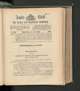 No. 210, 31. August 1916