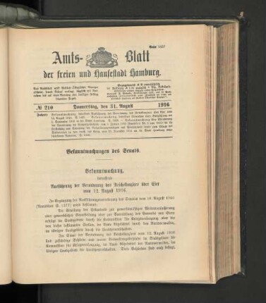 No. 210, 31. August 1916