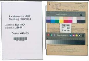 Entnazifizierung Wilhelm Zerres , geb. 18.06.1886 (Arbeiter)