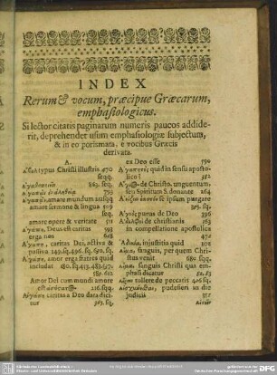 Index Rerum & vocum, praecipue Graecarum, emphasiologicus