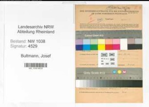 Entnazifizierung Josef Bultmann , geb. 18.07.1904 (Angestellter)