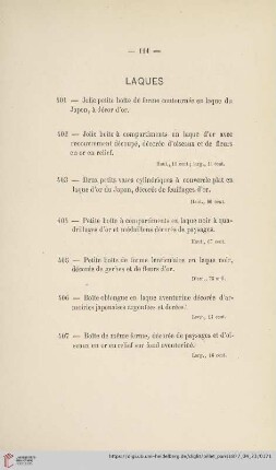 Laques (Nr. 401 - 418)