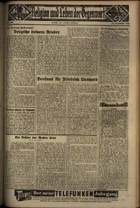Dritte Ausgabe vom Sonntag, den 25. Oktober 1936.