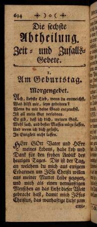 694-704, Am Geburtstag