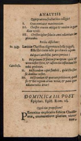 Dominica III. Post Epiphan. ...