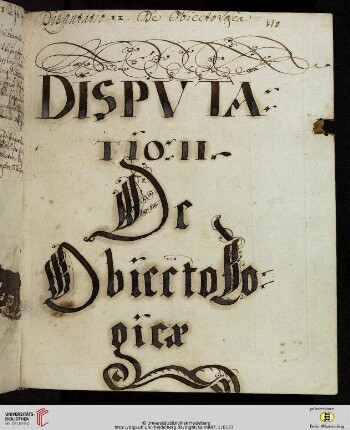 Disputatio II: De Obiecto Logicae