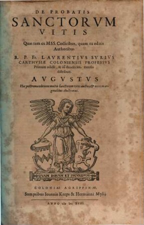 De Probatis Sanctorvm Vitis, 8. Avugvstvs