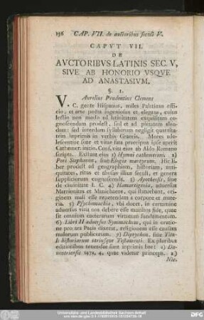 Caput VII. De Auctoribus Latinis Sec. V., Sive Ab Honorio Usque Ad Anastasium.
