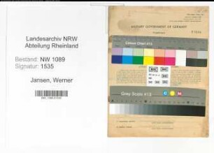 Entnazifizierung Werner Jansen , geb. 15.10.1885 (Hauptbrandmeister)