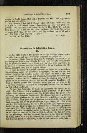 Beobachtungen in holländischen Schulen : IV. ; V.