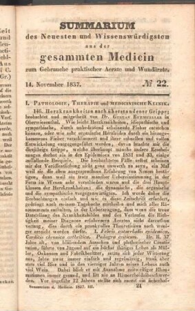 14. November 1837. No 22.