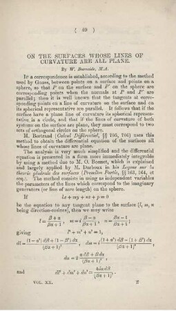 On the surfaces whose lines of curvature are all plane.