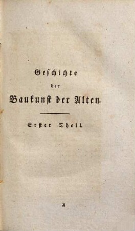Geschichte der Baukunst der Alten
