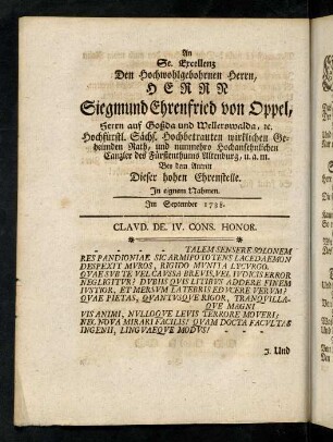B2v-C2r, Herrn Siegmung Ehrenfried von Oppel