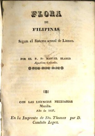 Flora de Filipinas : segun el sistema sexual de Linneo
