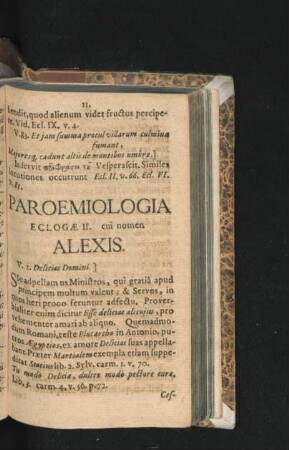 Eclogae II. cui nomen Alexis.