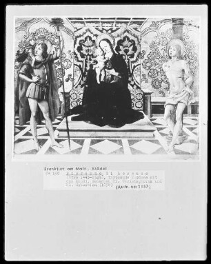 Thronende Madonna mit Kind und den Heiligen Christophorus und Sebastian