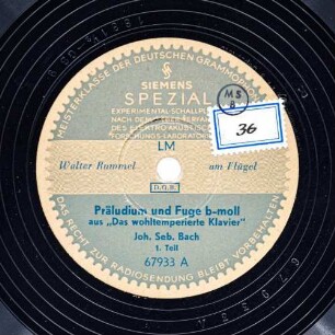 Präludium und Fuge, b-moll (aus: Das wohltemperierte Klavier)