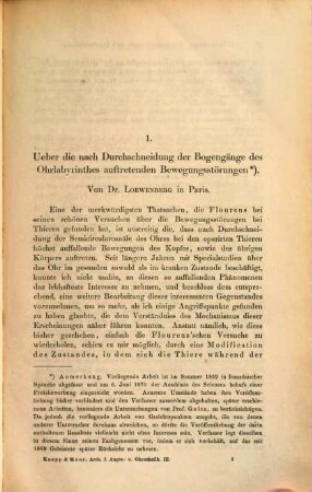 Archiv für Augen- und Ohrenheilkunde. 3, 3. 1873/74