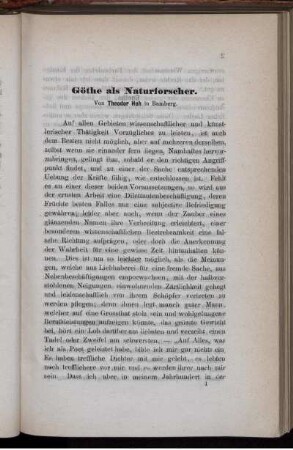 Göthe als Naturforscher.