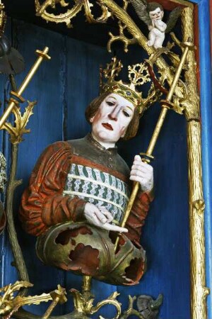 Schöllenbacher Altar — Wurzel Jesse mit den Vorfahren Christi und der Madonna im Strahlenkranz — Alttestamentarischer König