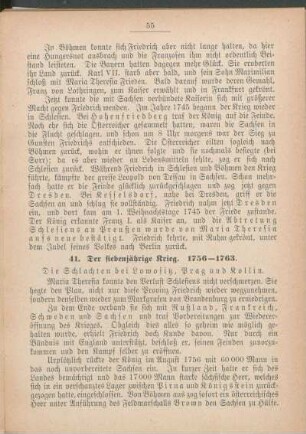 41. Der siebenjährige Krieg. 1756-1763. Die Schlachten bei Lowositz, Prag und Kollin.