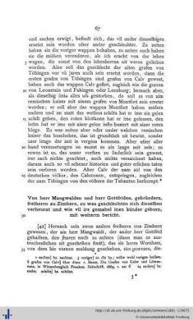 Von herr Mangwalden und herr Gottfriden, gebrüedern, freiherrn zu Zimbern...