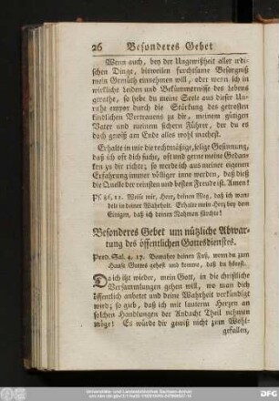 [8)] Besonderes Gebet um nützliche Abwartung des öffentlichen Gottesdienstes.