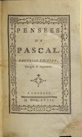 Pensées de Pascal
