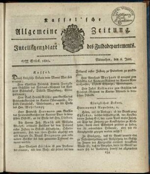 67tes Stueck, Mitwochen, den 6. Juni 1810