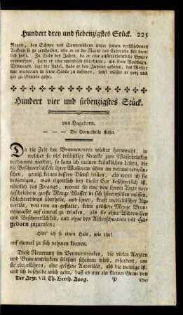 Hundert vier und siebenzigstes Stück