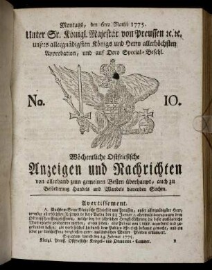 No. 10. Montags, den 6ten Martii 1775