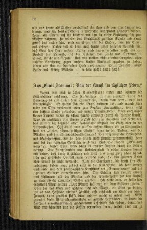 Aus "Emil Frommel: Von der Kunst im täglichen Leben"