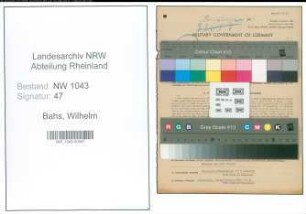 Entnazifizierung Wilhelm Bahs , geb. 18.12.1902 (Arbeitsamtsdirektor)