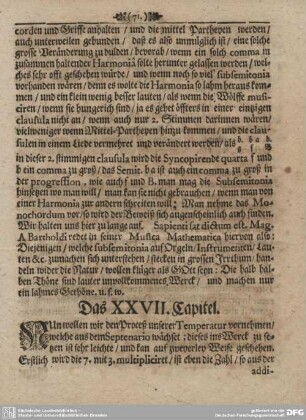 Das XXVII. Capitel. Proceß der Temperatur ex Septenario zweyerley Arten.