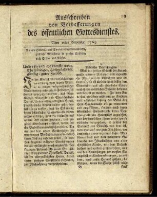 Ausschreiben von Verbesserungen des öffentlichen Gottesdienstes