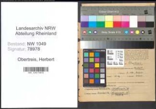 Entnazifizierung Herbert Obertreis , geb. 03.07.1910 (Inspektor)